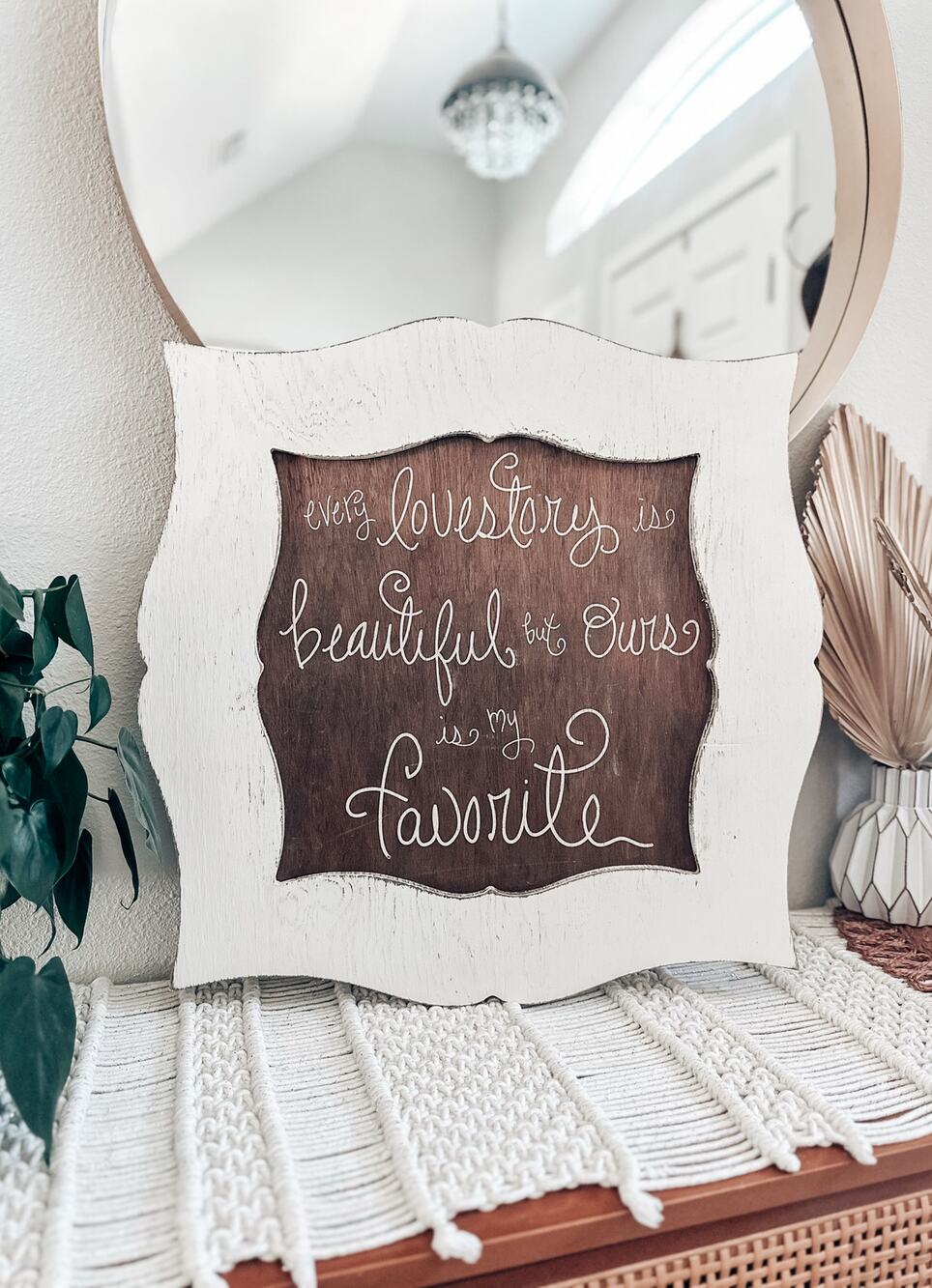 Every love story is beautiful wooden sign fairytale romance decor